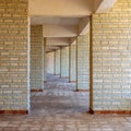 Row of sequential stone brick walls Royalty Free Stock Photo