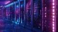 Row of servers in data center. Useful for technology concepts Royalty Free Stock Photo