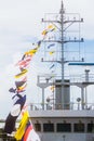 Row ship flag signal Royalty Free Stock Photo