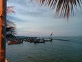 row of ships ready to sail and hit the waves Royalty Free Stock Photo