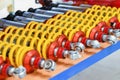 A row of shock absorbers for car Royalty Free Stock Photo