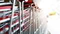 Row of shopping carts Royalty Free Stock Photo