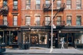 Row of shops on Elizabeth Street in Nolita, New York, USA