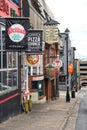 Row of signs on Pizza Corner in Halifax, Canada