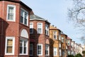 Row of Similar Old Brick Homes in Astoria Queens New York Royalty Free Stock Photo