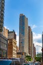 Row of Skinny tall Glass and steel high rise building New York City USA Royalty Free Stock Photo