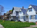 Row of small American clapboard houses Royalty Free Stock Photo