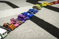 Row of the small colorful cars Royalty Free Stock Photo