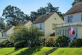 Row of small decorative cottages and house or homes in neighborhoods or downtown cities in san francisco california Royalty Free Stock Photo