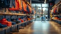 A Row of Soccer Cleats in a Store Royalty Free Stock Photo