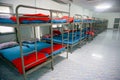 A row soldier bunk beds. Royalty Free Stock Photo