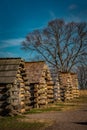 Row of Soldiers Cabins at Valley Forge Pennsylvania Royalty Free Stock Photo