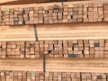 Stack of wood in storage warehouse Royalty Free Stock Photo