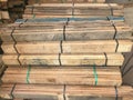 Row stack of wood in warehouse Royalty Free Stock Photo