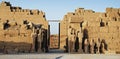 Row of statues of pharaoh at the Karnak Temple. Luxor, Egypt Royalty Free Stock Photo