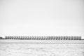 Row of steel grain bins Royalty Free Stock Photo