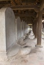 Row of stone stelae atop turtle statues, Temple of Literature, Hanoi, Royalty Free Stock Photo