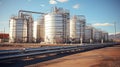 Row of storage tanks Royalty Free Stock Photo