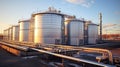 Row of storage tanks Royalty Free Stock Photo