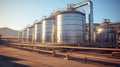 Row of storage tanks Royalty Free Stock Photo