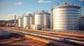 Row of storage tanks Royalty Free Stock Photo