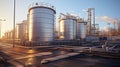 Row of storage tanks Royalty Free Stock Photo