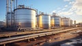 Row of storage tanks Royalty Free Stock Photo