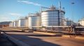 Row of storage tanks Royalty Free Stock Photo