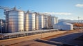 Row of storage tanks Royalty Free Stock Photo