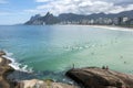 Surfers in the ocean at Rio de Janeiro in Brazil. Royalty Free Stock Photo