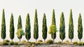 Cypress Trees Line, Serenity in Nature