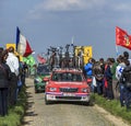 Row of Technical Vehicles- Paris- Roubaix 2014 Royalty Free Stock Photo