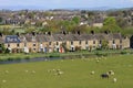 Row of terraced stone houses by canal, Lancaster Royalty Free Stock Photo