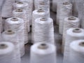 Row of textile threads industry .