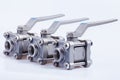 Row from three ball valve Royalty Free Stock Photo