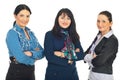 Row of three business women