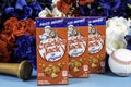 Three vintage boxes of cracker jack and baseball Royalty Free Stock Photo