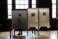 Three Voting Booths on Election Day Royalty Free Stock Photo