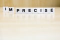 A row of tiles forming the word precise. Royalty Free Stock Photo