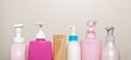 Row of toiletry bottles Royalty Free Stock Photo