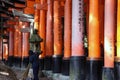 The row of torii at Fushimi Inari Shrine, The torii are sponsored by companies or business people.
