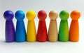 A row of toy people in different colors,DEI strategy,Diversity, Equity, and Inclusion