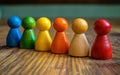 A row of toy people in different colors,DEI strategy,Diversity, Equity, and Inclusion