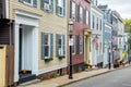 Row of traditioanl American wooden houses Royalty Free Stock Photo