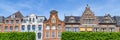 Traditional Duch stepped gable houses in Haarlem in the Netherlands Royalty Free Stock Photo