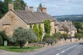 Row of traditional houses in Cotswold village Bourton on the Hill Royalty Free Stock Photo