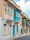 Row of traditional maltese houses in Sliema