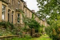 A row of traditional terraced houses with gardens Royalty Free Stock Photo