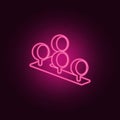 row of trees icon. Elements of Park and landscape in neon style icons. Simple icon for websites, web design, mobile app, info