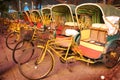 Row of trishaw, Macau